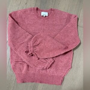 3.1 Phillip Lim Alpaca Blend Sweater Dusty Coral Shirred Cuff Pullover Size S